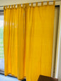 Cotton Solid Yellow Curtains (Set of 2)