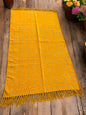 Yellow Handblock Print Cotton Rug