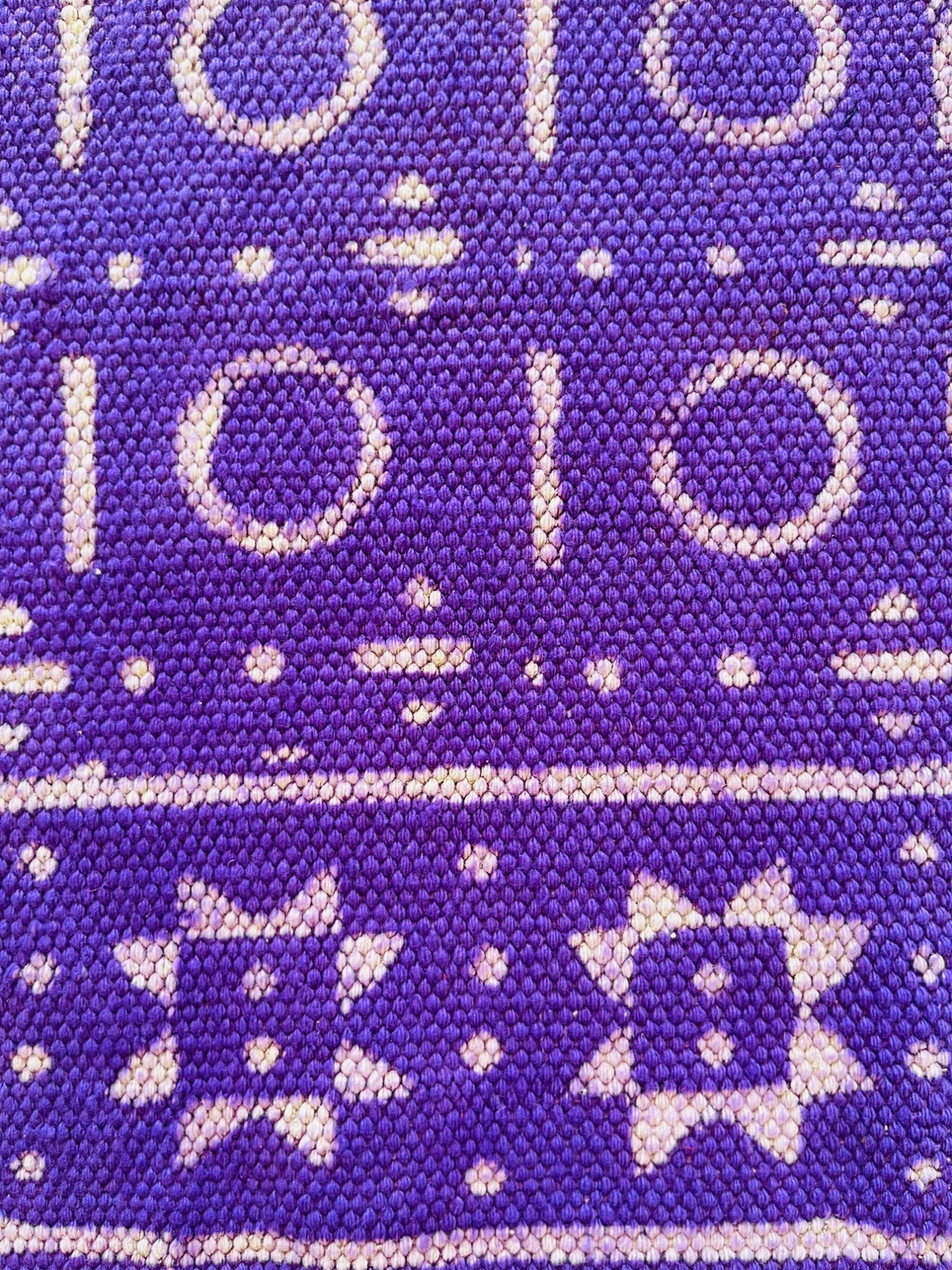 Purple Handblock Print Cotton Rug