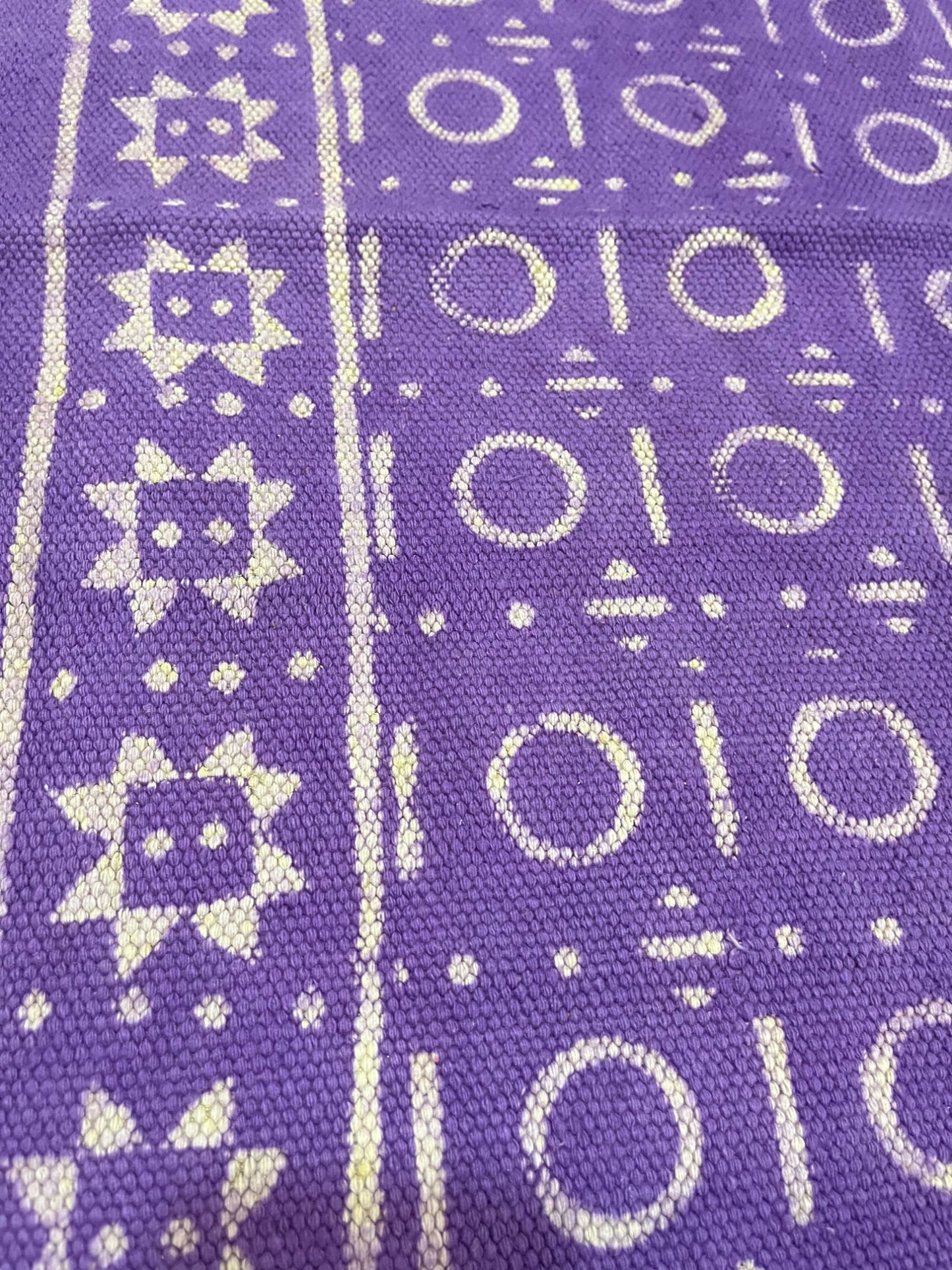 Purple Handblock Print Cotton Rug