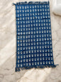 Blue Floral Handblock Print Cotton Rug
