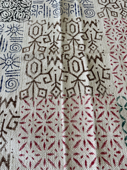 Handblock Print Cotton Rug Multicolour