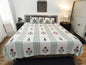Handblock Green Strips Floral Double Bedsheet