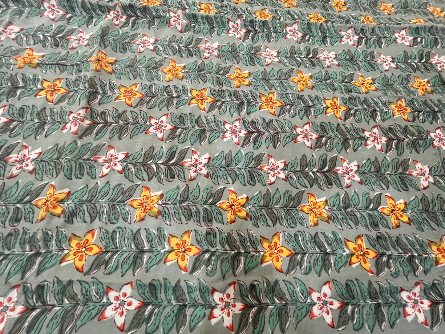 Green Floral Printed Double Bed Dohar