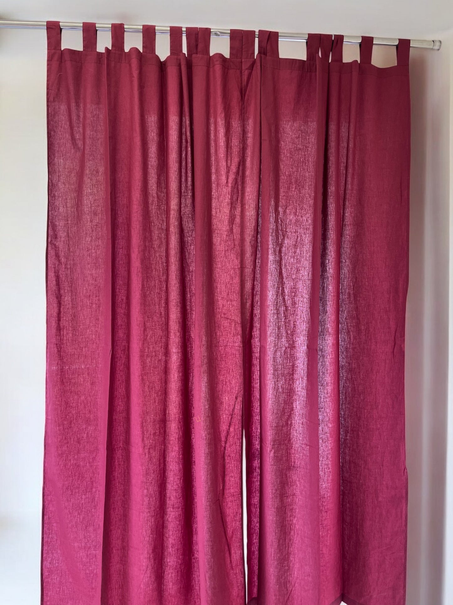 Cotton Solid Maroon Curtains (Set of 2)