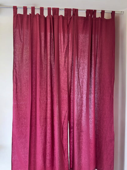 Cotton Solid Maroon Curtains (Set of 2)