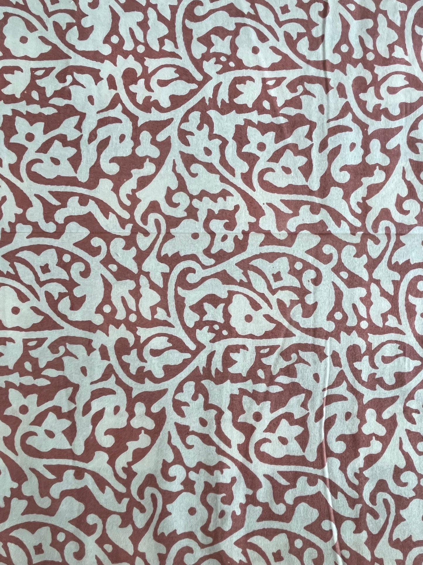 Handblock Peach Floral Double Bedsheet