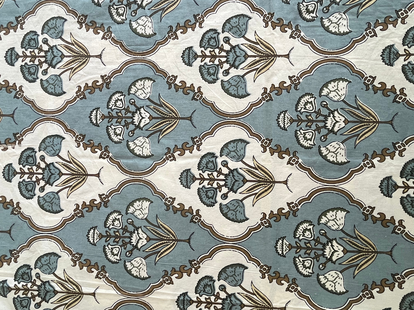 Handblock Printed Abstract Pattern Double Bedsheet