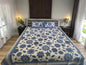 Blue Floral Double Bedsheet with 2 Pillow Covers