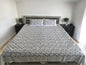 Handblock Blue Floral Printed Double Bedsheet