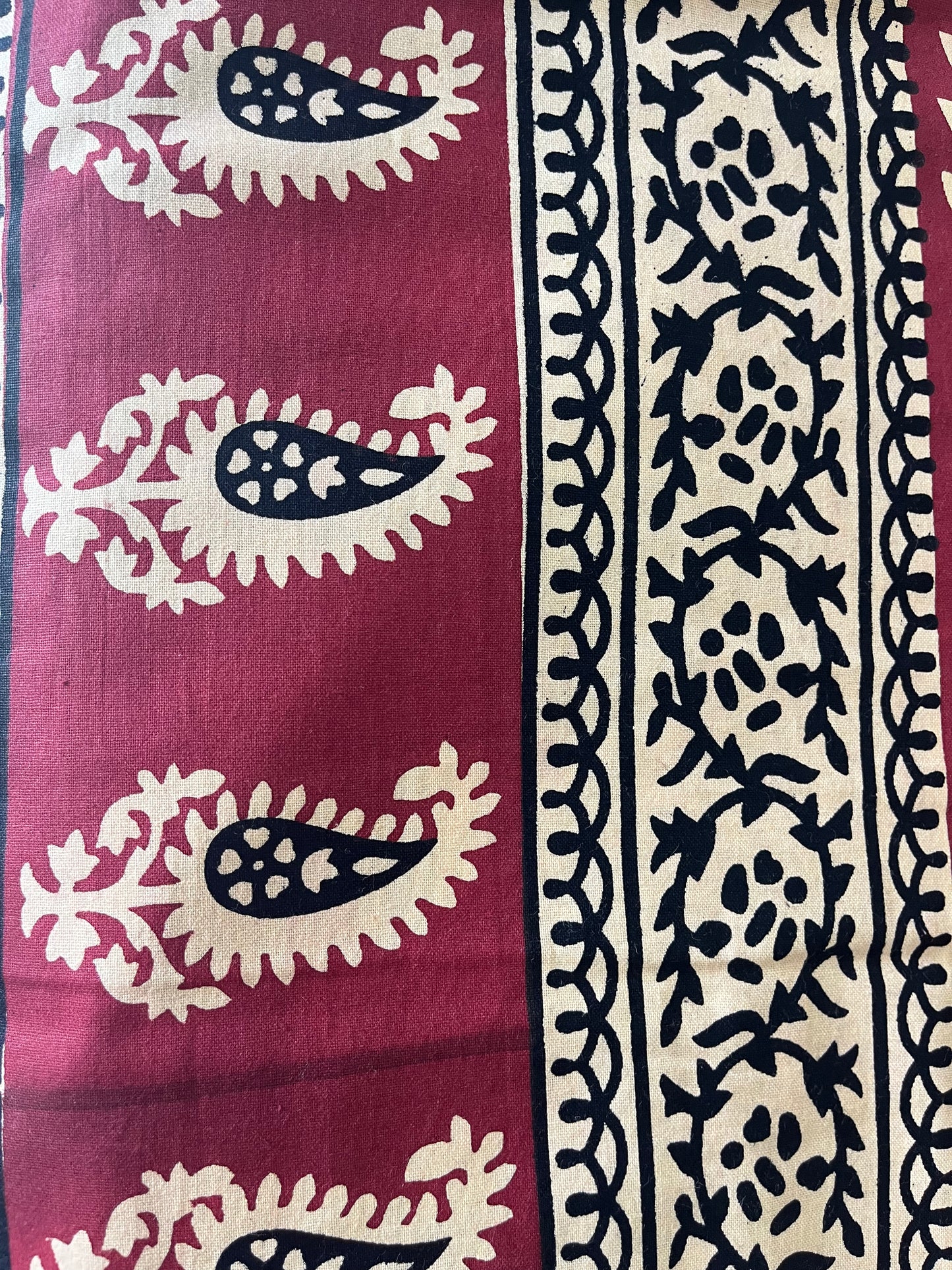 Red and Gold Barmeri Print Double Bedsheet with 2 Pillow Covers