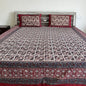 Grey Kalamkari Bedsheet with 2 Pillow covers