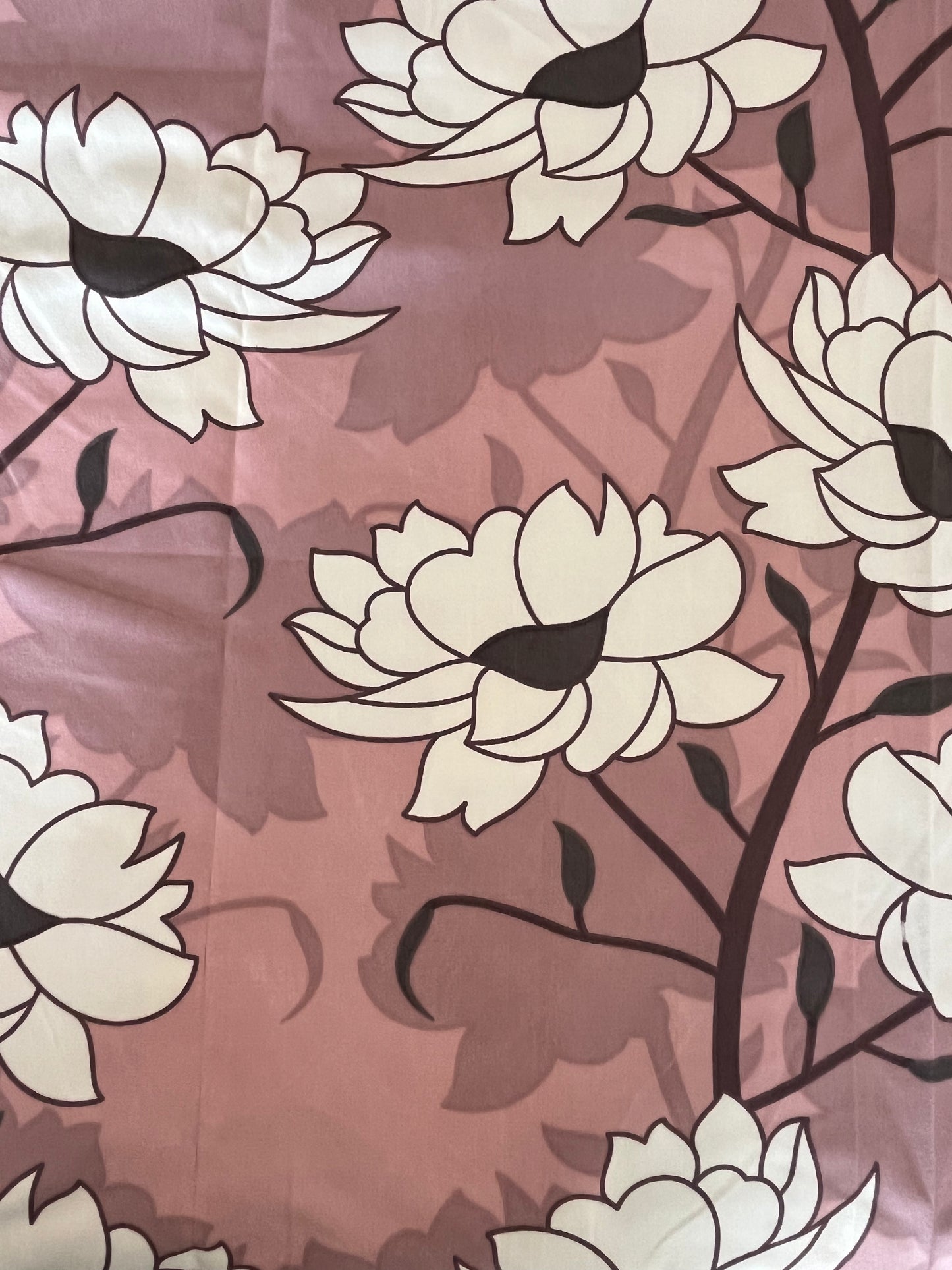Beige Flower Double Bedsheet with 2 Quilted Pillows Covers