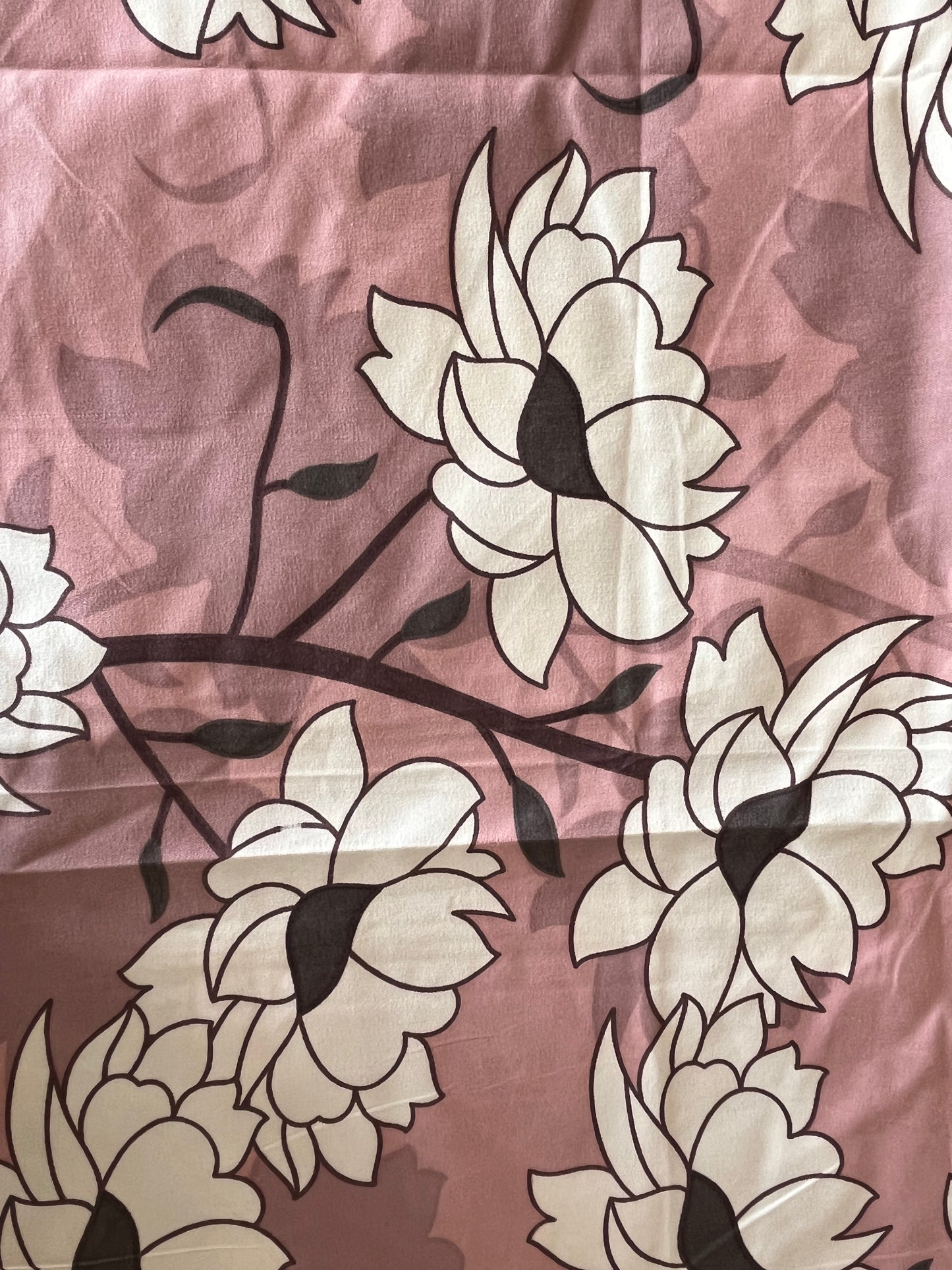 Beige Flower Double Bedsheet with 2 Quilted Pillows Covers