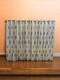 GREEN LEAF FLORAL WHITE HAND BLOCK CURTAIN SET OF 2