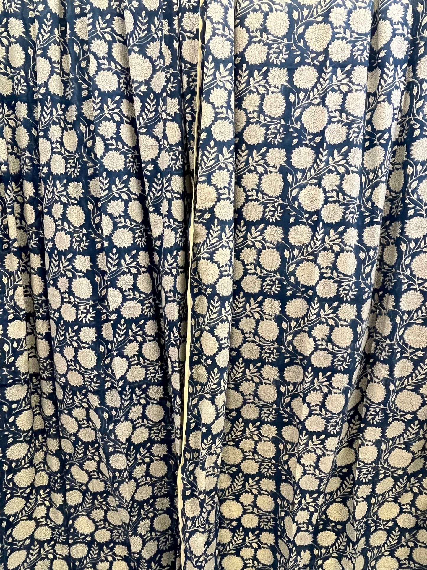 ROYAL BLUE HAND BLOCK CURTAIN SET OF 2
