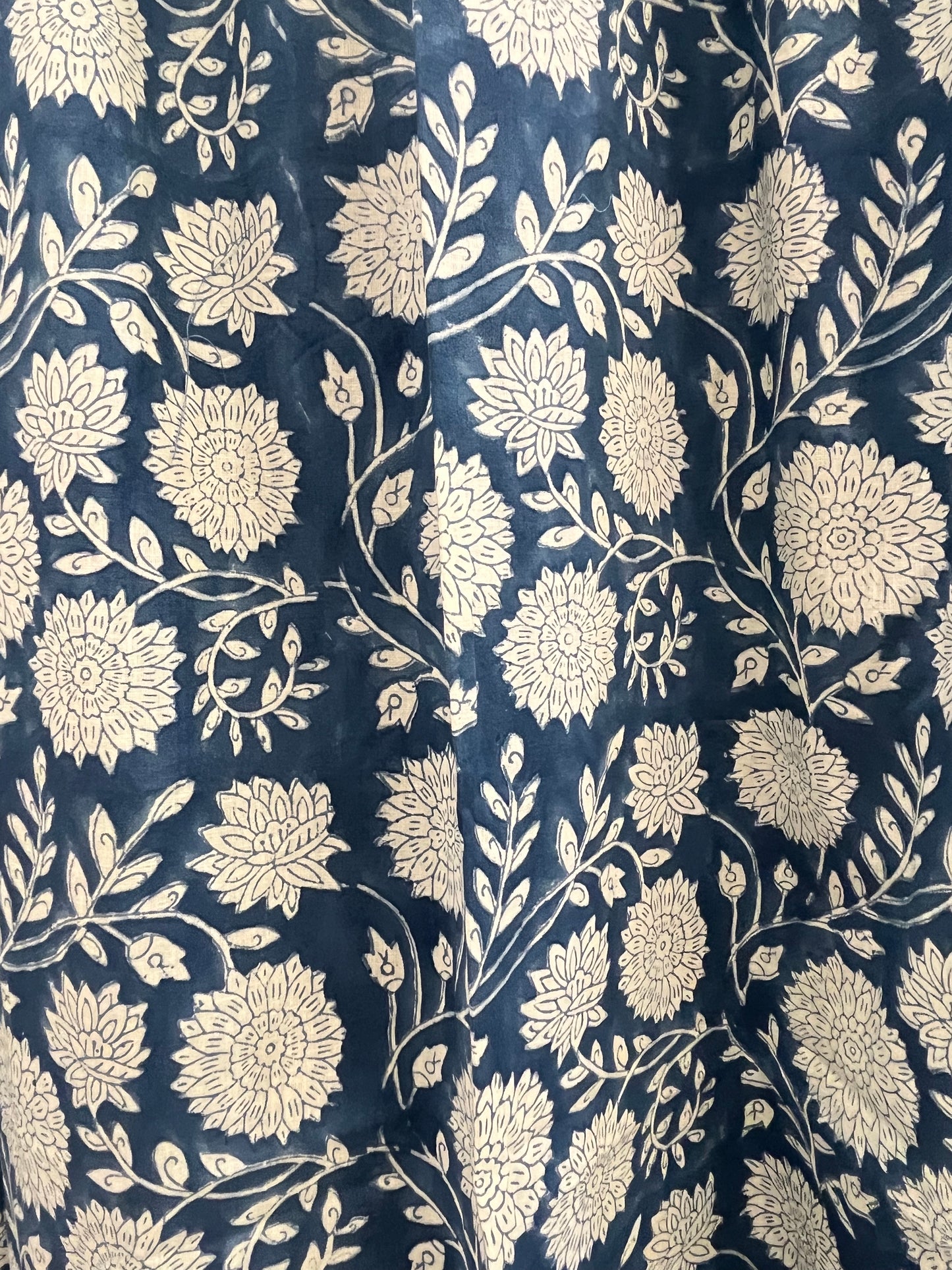 ROYAL BLUE HAND BLOCK CURTAIN SET OF 2