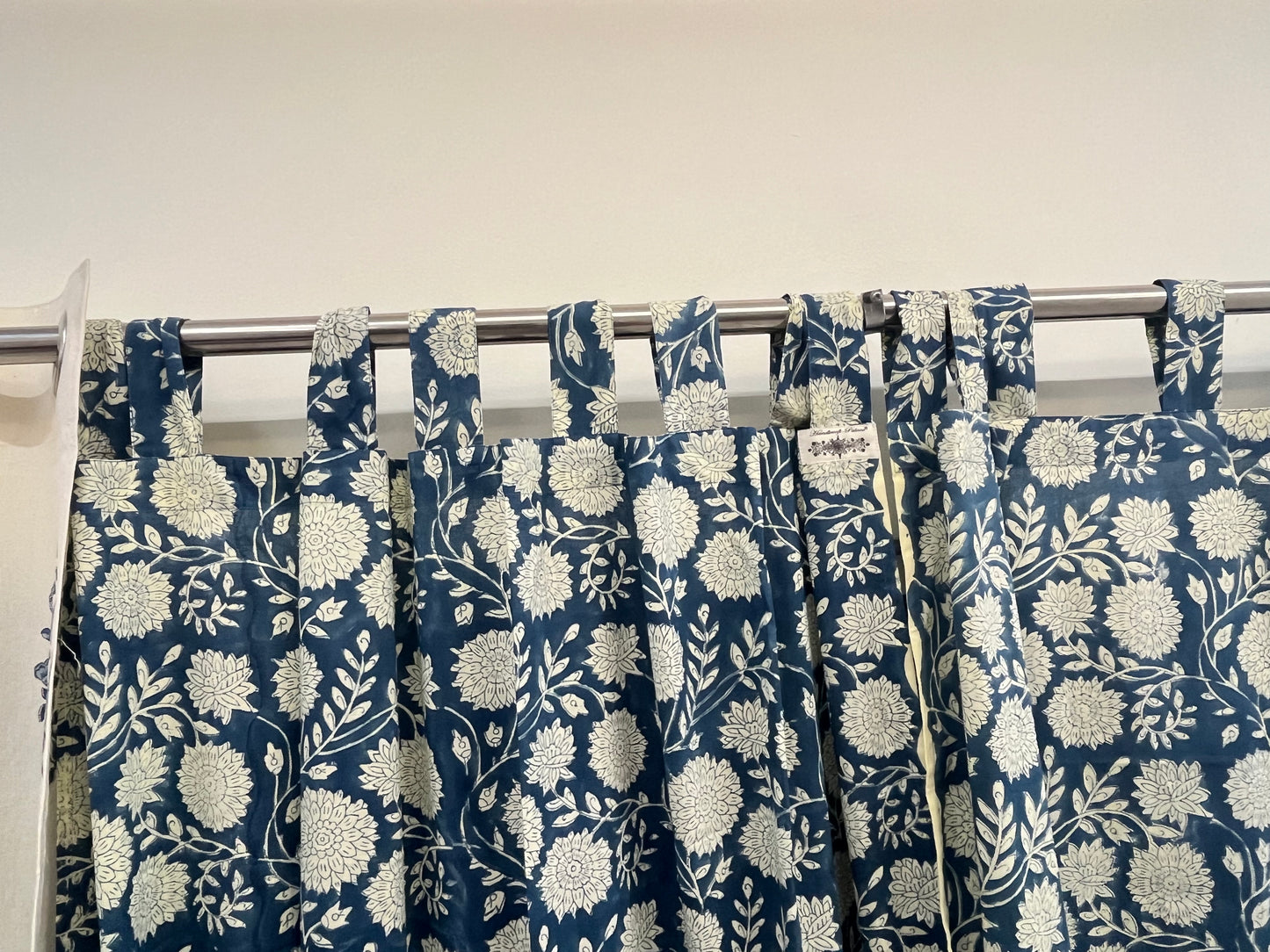 ROYAL BLUE HAND BLOCK CURTAIN SET OF 2