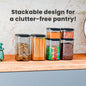 Airtight Kitchen Storage Containers Set – BPA-Free, Freezer Safe, 1100 ml, Black (Pack of 6) for Pantry Organization