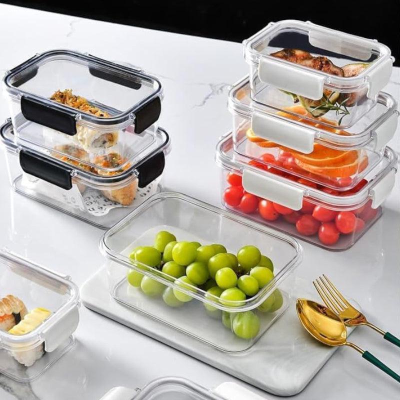 Airtight Flat Storage Containers Set for Kitchen – BPA-Free, Freezer Safe, 450 ml, Purple (Pack of 4) for Pantry Organization