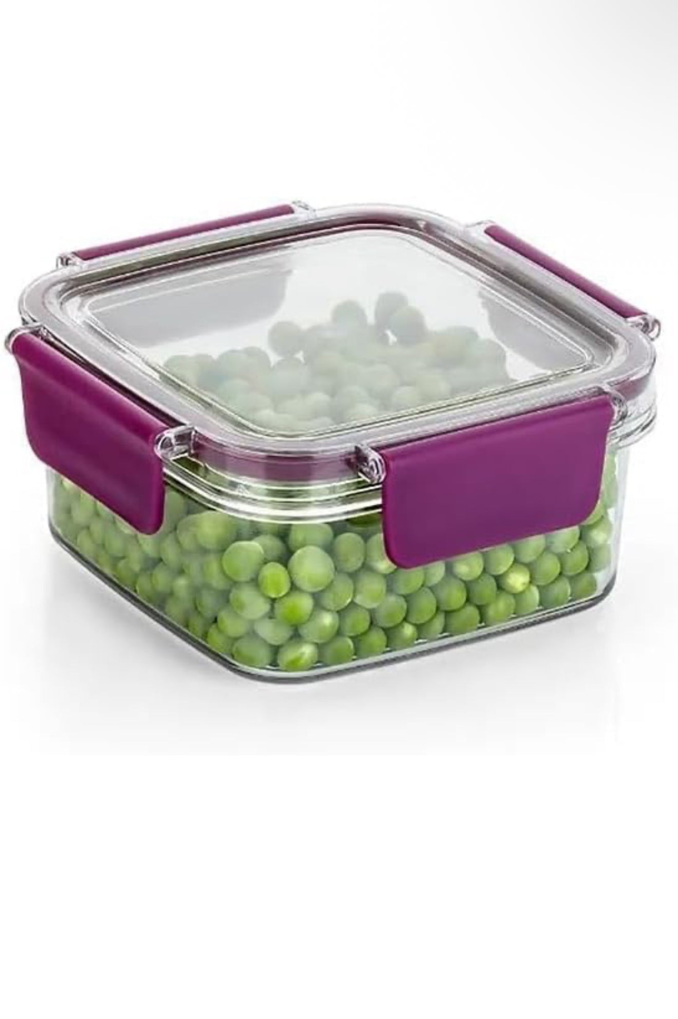 Airtight Flat Storage Containers Set for Kitchen – BPA-Free, Freezer Safe, 450 ml, Purple (Pack of 4) for Pantry Organization