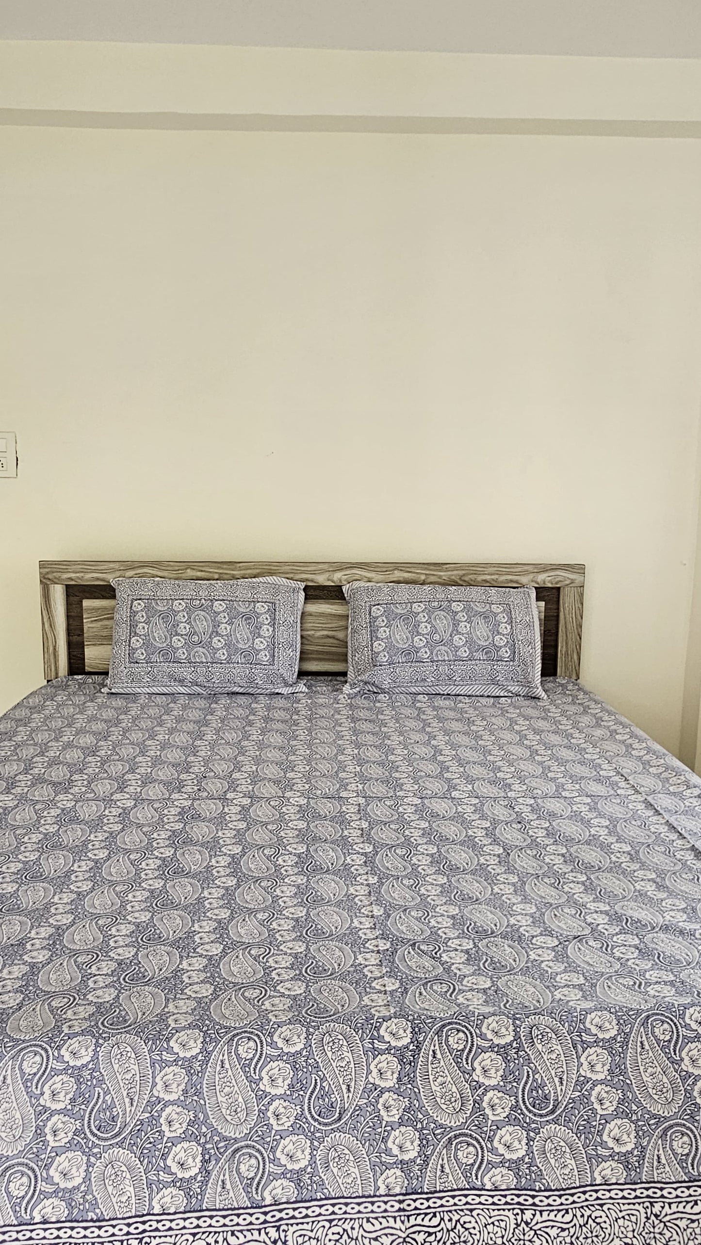 Pastel Blue Double Bedsheet with 2 Pillow Cover