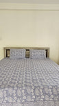 Pastel Blue Double Bedsheet with 2 Pillow Cover