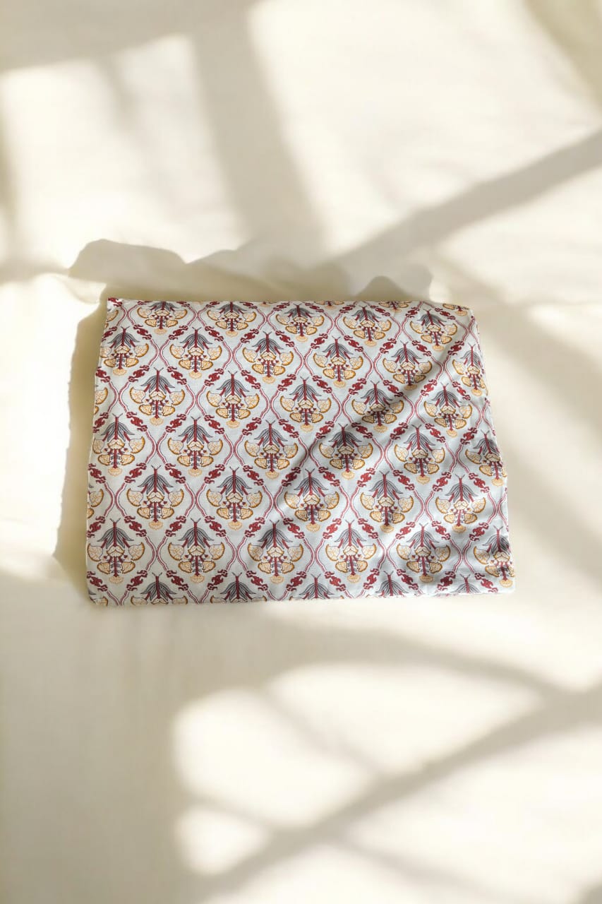 Gold Floral Cotton Single Dohar (Set of 2)