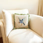 GREEN BIRD FRILL CUSHION COVER