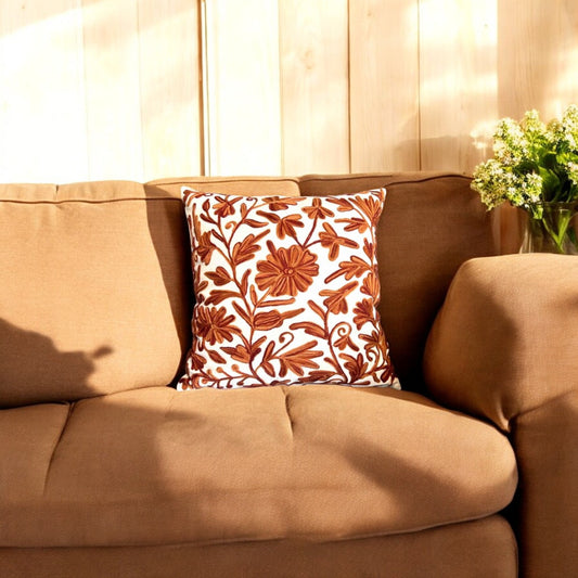 SIENNA BROWN EMBROIDERY CUSHION COVER