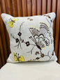 Butterfly embroidery jute cotton cushion cover