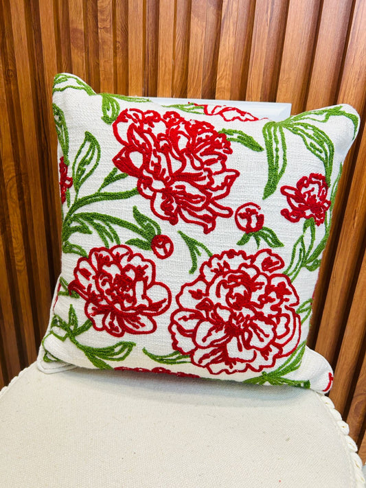 Red splash embroidery cotton cushion cover