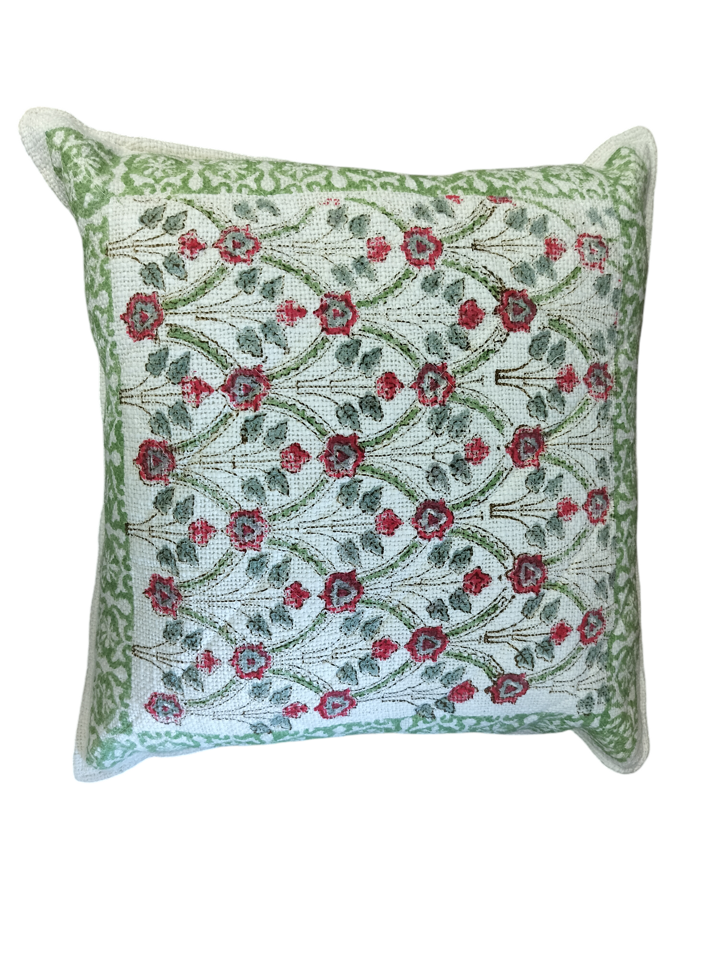 Green and Cream Jute Cushion Covers – Set of 2