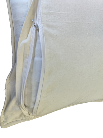Jute Cushion Cover Set of 2 (Blue and White)