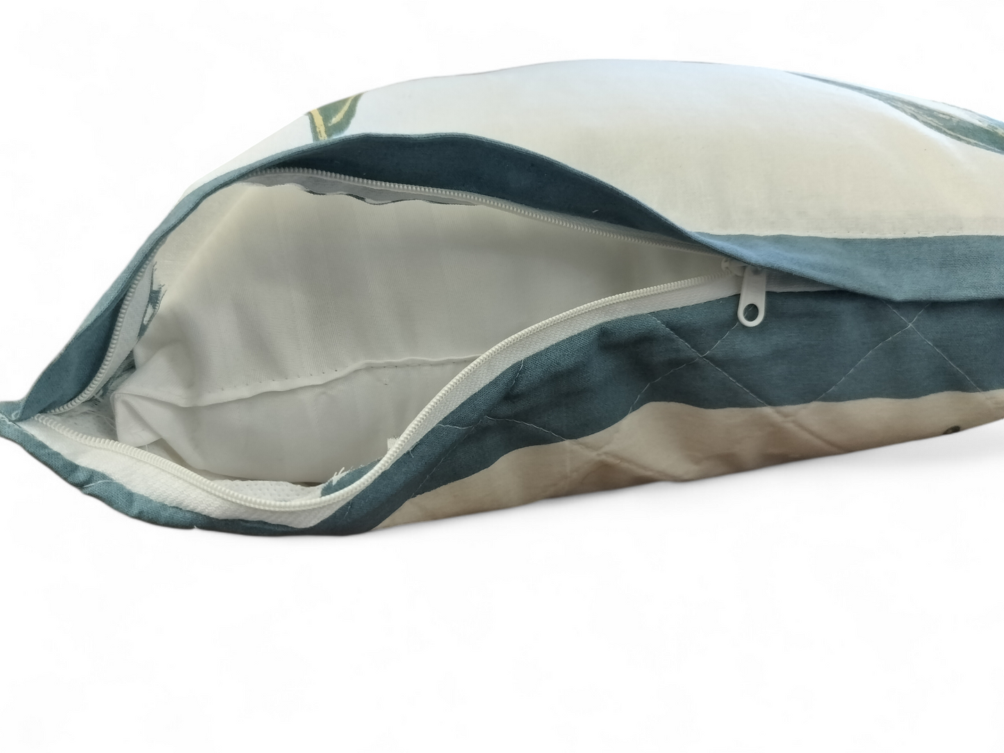 Quilted Handblock Cushion Cover Set of 2 (Blue and White)