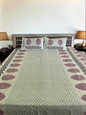 Leaf Print Double Bedsheet with 2 Pillow Cover