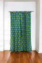 Green Floral Handblock Print Curtains