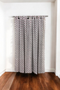 White Pink Floral Handblock Print Curtains