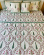 Pink and Green Leaf Handblock Quilted Reversible Bedcover with 2 Pillow Covers – Elegant and Eco-Friendly Bedroom Décorly Bedroom Décor