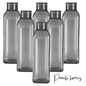 Plastic Transparent Black Water Bottle (Set of 6) – Reusable, Airtight, Eco-Friendly Water Storage