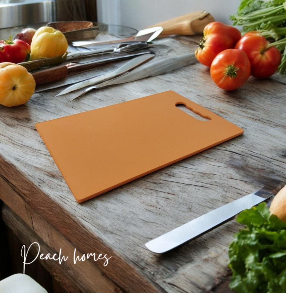 Plastic Chopping Board (Brown) – Durable, Non-Porous, Ideal for Vegetable Chopping, 25x36 cm