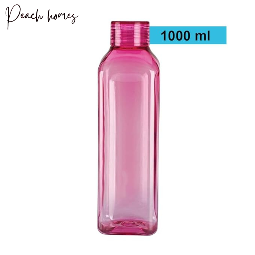 Plastic Transparent Pink Water Bottle (Set of 6) – Reusable, Leak-Proof, Eco-Friendly Hydration Bottles