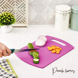 Plastic Chopping Board (Pink) – Durable, Non-Porous, Ideal for Vegetable Chopping, 25x36 cm