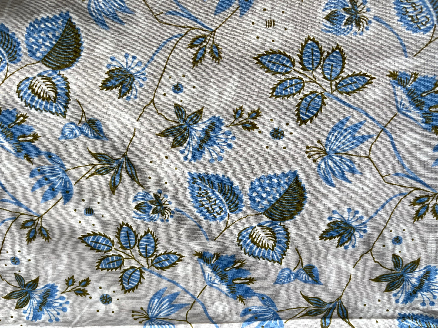 Blue Floral Cotton Single Dohar (Set of 2)