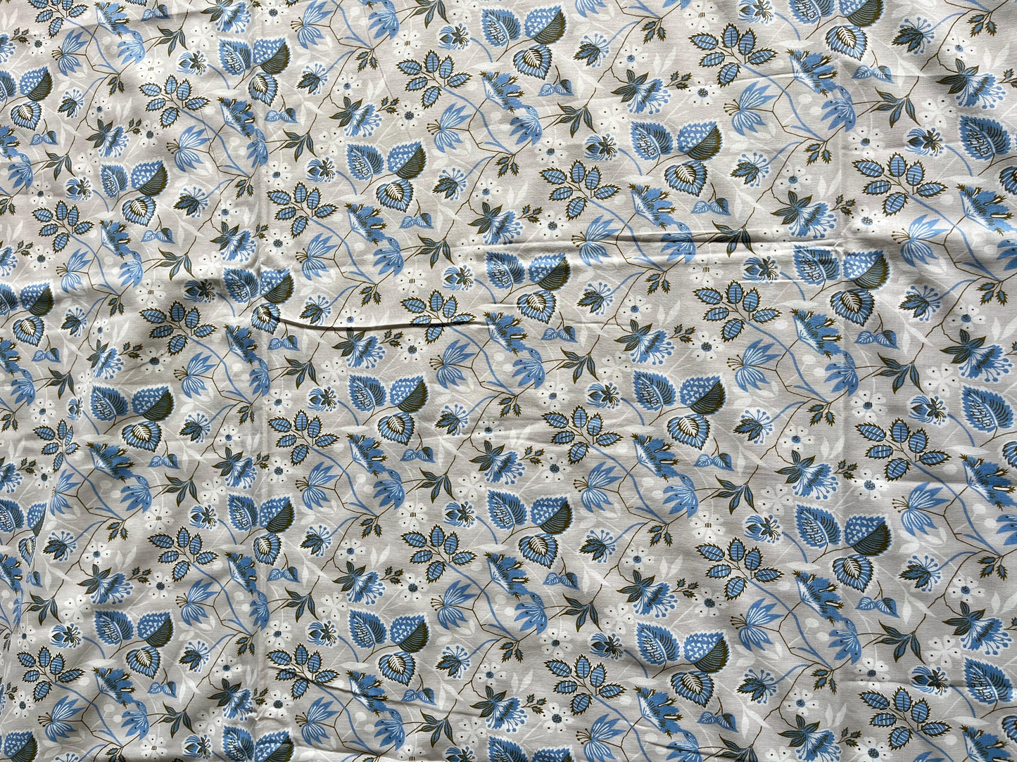 Blue Floral Cotton Single Dohar (Set of 2)