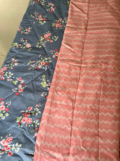 Blue and Pink Single Bed Comforter