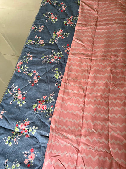 Blue and Pink Single Bed Comforter