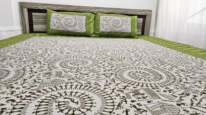 Tribal Print Double Bedsheet with 2 Pillow Cover
