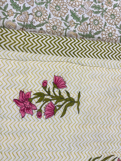 Sea Green Floral Double Reversible Quilt