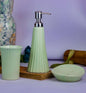 Olive Green Ceramic Bathroom Set – 3-Piece Stylish Bathroom Accessory Set for Modern Décor